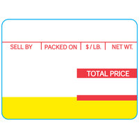 Ishida 1819 64 mm x 47 mm White Pre-Printed Equivalent Scale Label Roll - 12/Case
