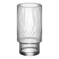 Acopa Lore 5 1/2" Clear Glass Ribbed Tealight / Votive Holder - 12/Case